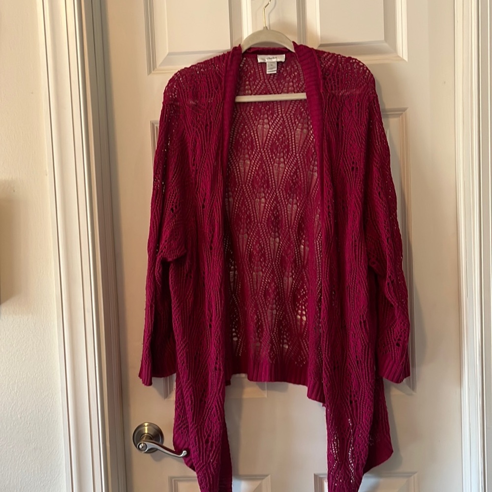 CJ Banks Size 5x cardigan lightweight magenta